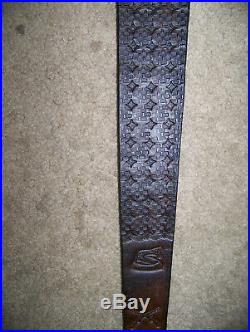 Handmade Geometric Design # 1 Leather Western Rifle Sling Tooled in American