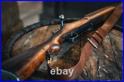 Handmade Italian Leather Rifle Sling Adjustable Top Grain Tuscany Leather