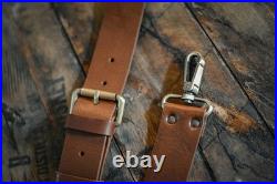 Handmade Italian Leather Rifle Sling Adjustable Top Grain Tuscany Leather