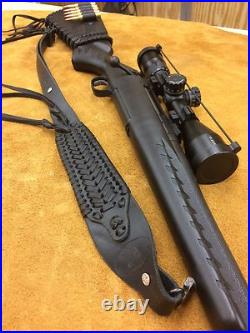 Handmade Leather Gun Stock Cover Shell Holder Sling Hunting Ruger American