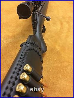 Handmade Leather Gun Stock Cover Shell Holder Sling Hunting Ruger American