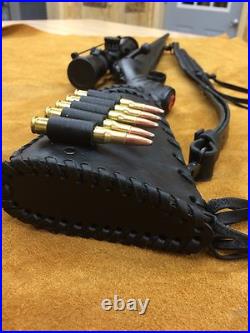 Handmade Leather Gun Stock Cover Shell Holder Sling Hunting Ruger American