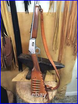 Handmade Leather Gun Stock Cover Shell Holder Sling Hunting Western