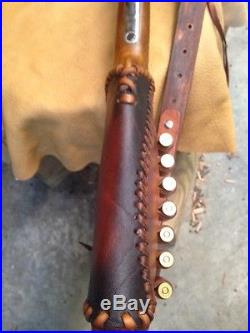 Handmade Leather Gun Stock Cover Shell Holder Sling No Drill Western SASS CAS