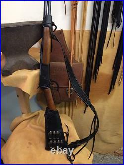 Handmade Leather Gun Stock Cover Shell Holder Thumb Hole Sling No Drill Western