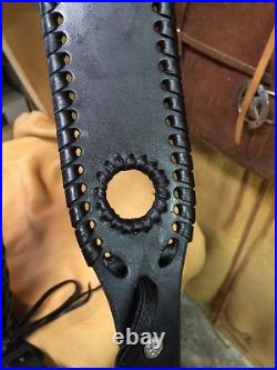 Handmade Leather Gun Stock Cover Shell Holder Thumb Hole Sling No Drill Western