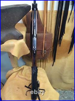 Handmade Leather Gun Stock Cover Shell Holder Thumb Hole Sling No Drill Western