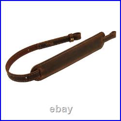 Handmade Leather Padded Rifle Sling Crazy Horse Brown, Black Stitched, Durable Handmade Leather Padded Rifle Sling Crazy Horse Brown, Black Stitched, Durable