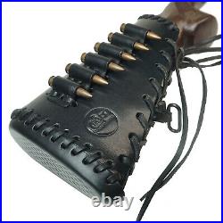 Handmade Leather Rifle Buttstock Shell Holder with Match Gun Sling, USA Seller