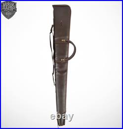 Handmade Leather Shotgun Slip Brown Rifle Case Padded Gun Cover Hunting Gift