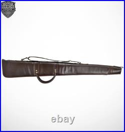Handmade Leather Shotgun Slip Brown Rifle Case Padded Gun Cover Hunting Gift