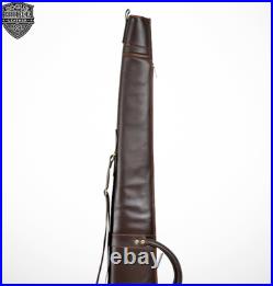Handmade Leather Shotgun Slip Brown Rifle Case Padded Gun Cover Hunting Gift
