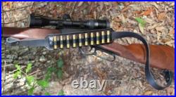 Handmade RLO Custom Leather Black Rifle Ammo Carrier with Sling, 44 mag, New