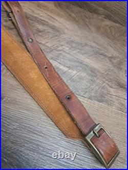 Heavy Suede Backed Cobra Leather Rifle Sling W Swivels