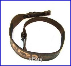 Hungarian Luxury Brown Real Leather Hunting Hand Made Rifle Gun Sling