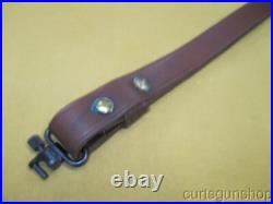 Hunter Brown Leather 1 Inch Rifle Sling with Swivels #0727