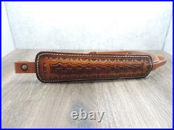 Hunter Brown Leather Padded Tooled Sling 70361 9341