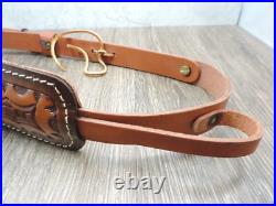 Hunter Brown Leather Padded Tooled Sling 70361 9341