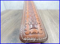 Hunter Brown Leather Padded Tooled Sling 70361 9341