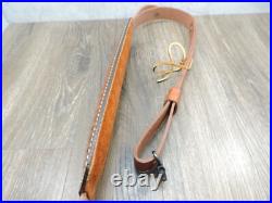 Hunter Brown Leather Padded Tooled Sling 70361 9341