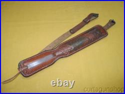 Hunter Brown Leather Rifle Sling 1 Inch Padded with QD Swivels