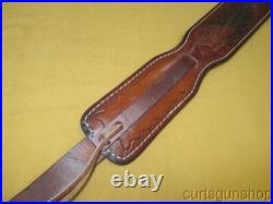 Hunter Brown Leather Rifle Sling 1 Inch Padded with QD Swivels