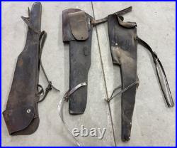 Hunter Brown Leather Rifle Soft Case with Shoulder Strap Lot of 3