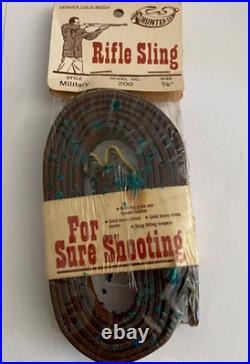 Hunter Co. Rifle Sling Leather Solid Brass Hooks Military Style 7/8 Model 200