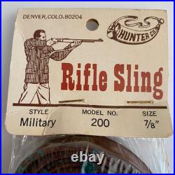 Hunter Co. Rifle Sling Leather Solid Brass Hooks Military Style 7/8 Model 200