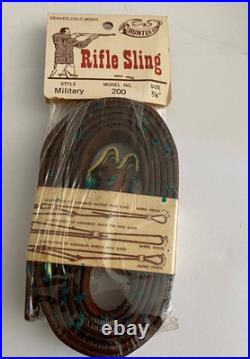 Hunter Co. Rifle Sling Leather Solid Brass Hooks Military Style 7/8 Model 200