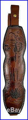 Hunter Company Trophy Custom Padded brown engraved Leather Rifle Sling for 1