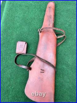 Hunter Rifle Scabbard w Sling Barrel Leather 402 26 & Drop Down Cartridge 27 159