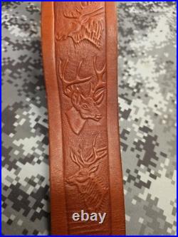Hunter Tooled Big Game Leather Rifle Sling Sheep Moose Elk Mule Deer Antelope
