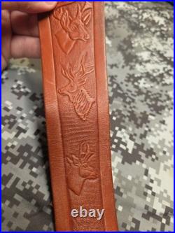 Hunter Tooled Big Game Leather Rifle Sling Sheep Moose Elk Mule Deer Antelope