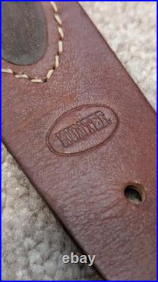 Hunter Tooled Leather Sling Big Horn Game Embossed Hunting Scene USA Remington