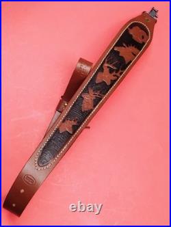 Hunter Tooled Leather Sling Big Horn Game Embossed Hunting Scene USA Remington