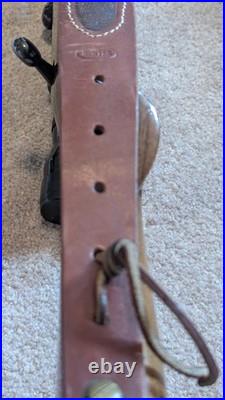 Hunter Tooled Leather Sling Big Horn Game Embossed Hunting Scene USA Remington