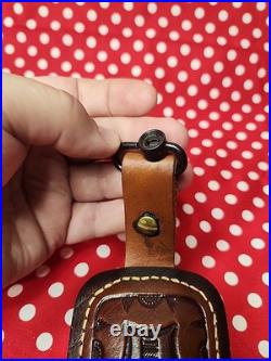 Hunter Tooled White Stitched Suede Backed Rifle Sling