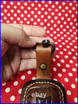 Hunter Tooled White Stitched Suede Backed Rifle Sling