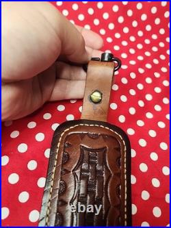 Hunter Tooled White Stitched Suede Backed Rifle Sling