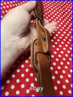Hunter Tooled White Stitched Suede Backed Rifle Sling