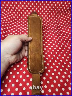 Hunter Tooled White Stitched Suede Backed Rifle Sling