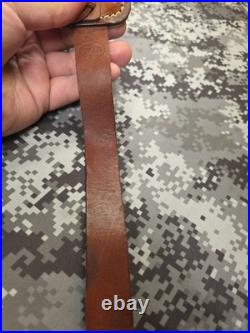 Hunter Tooled Whitetail Buck Acorn Leaf Thumb Strap Leather Rifle Sling Padded