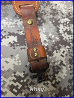 Hunter Tooled Whitetail Buck Acorn Leaf Thumb Strap Leather Rifle Sling Padded