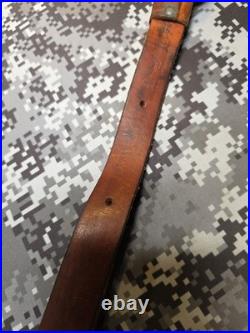Hunter White Stitched Tooled Suede Backed Padded Leather Thumb Loop Rifle Sling