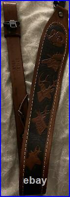 Hunter leather rifle sling