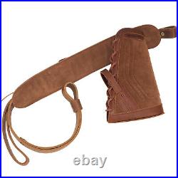 Hunting Cowhide Leather Suede No Drill Shotgun Sling+Buttstock 12GA 16GA 20GA