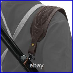 Hunting Leather Gun Shoulder Belt Suede Rifle Padded Carry Sling Strap in Coffee