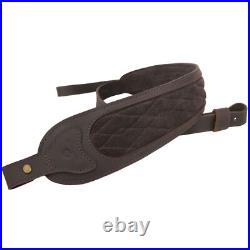 Hunting Leather Gun Shoulder Belt Suede Rifle Padded Carry Sling Strap in Coffee