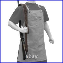 Hunting Leather Gun Shoulder Belt Suede Rifle Padded Carry Sling Strap in Coffee